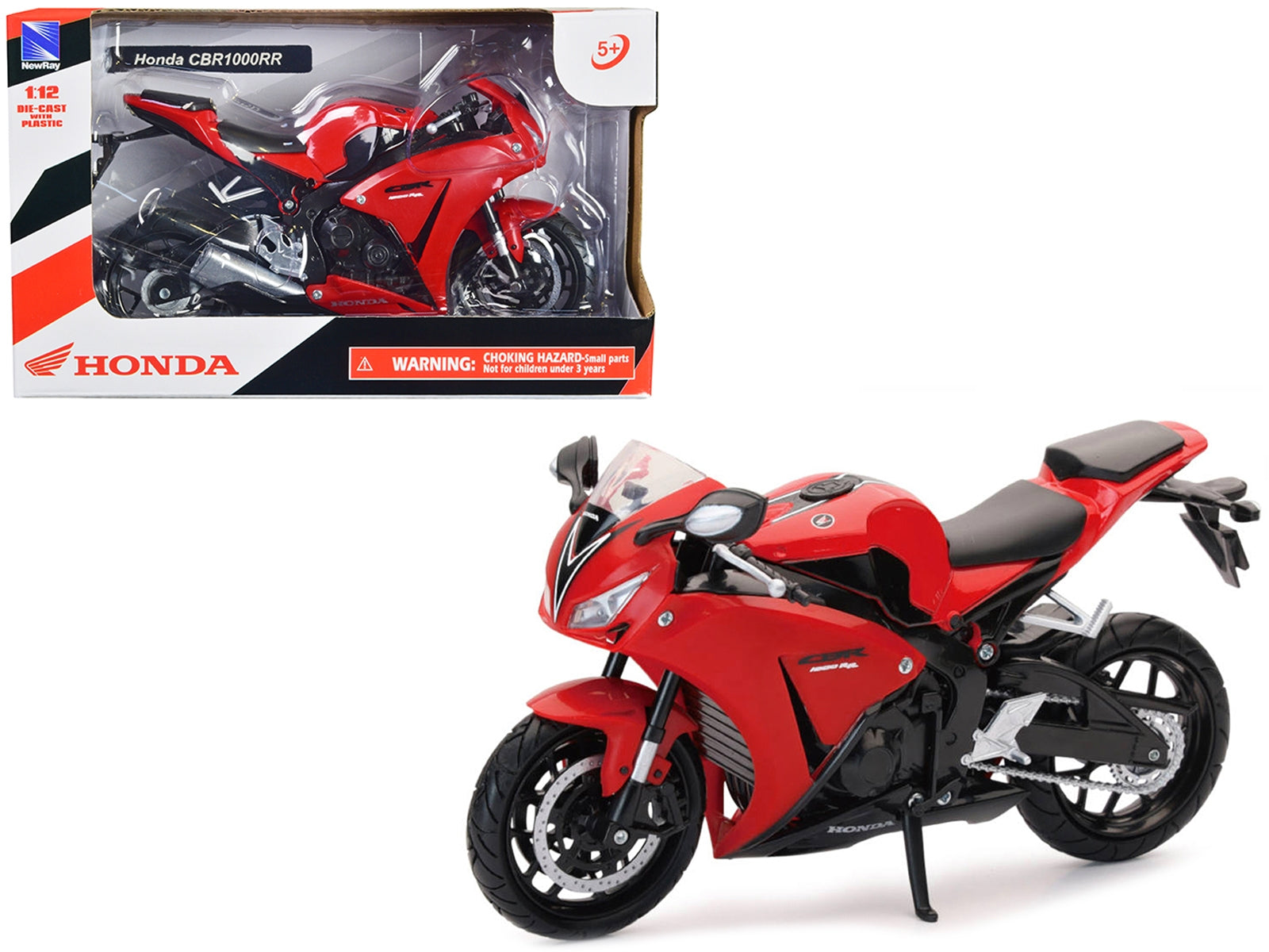 Honda CBR 1000RR Motorcycle Red and Black 1/12 Diecast Model by New Ray New Ray