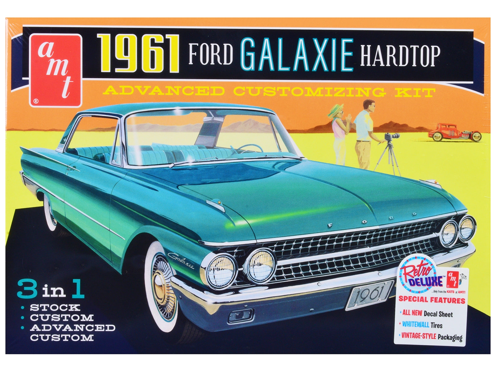 Skill 2 Model Kit 1961 Ford Galaxie Hardtop 3-in-1 Kit 1/25 Scale Model by AMT AMT