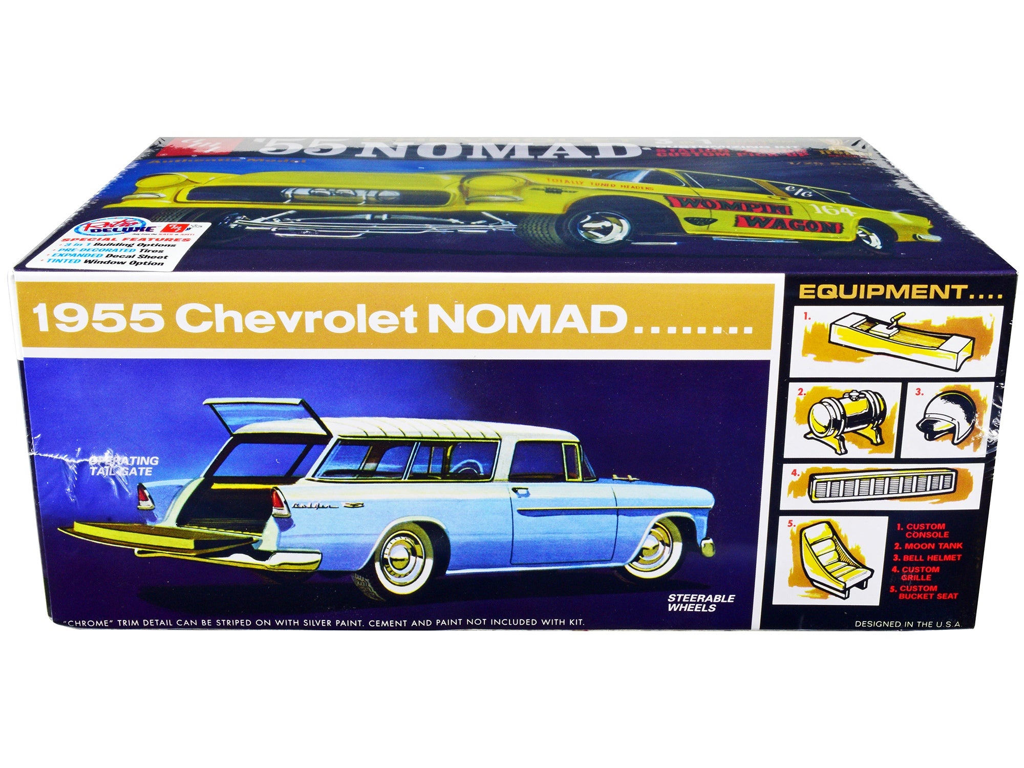 Skill 2 Model Kit 1955 Chevrolet Nomad 3-in-1 Kit "Trophy Series" 1/25 Scale Model by AMT AMT