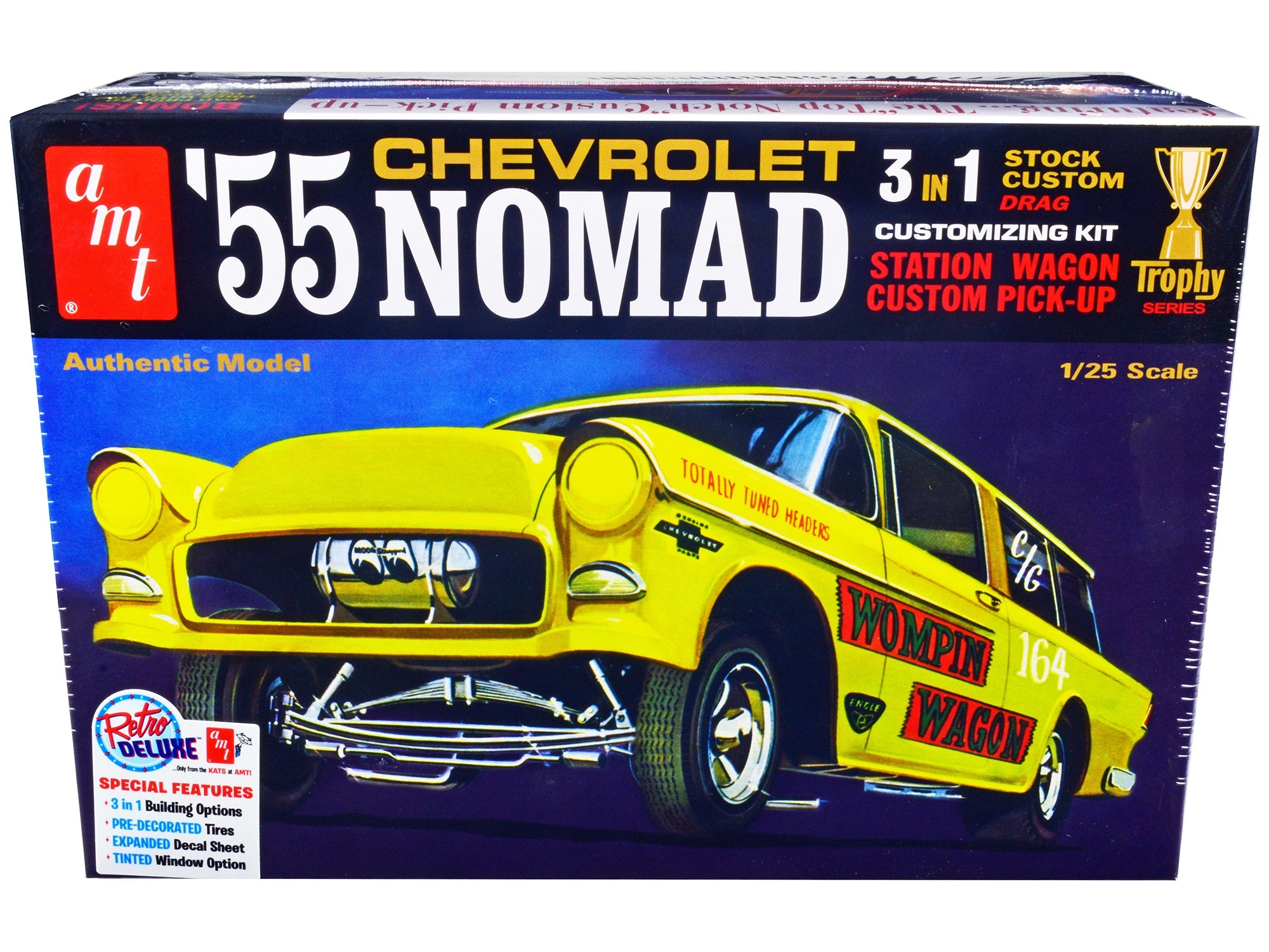 Skill 2 Model Kit 1955 Chevrolet Nomad 3-in-1 Kit "Trophy Series" 1/25 Scale Model by AMT AMT