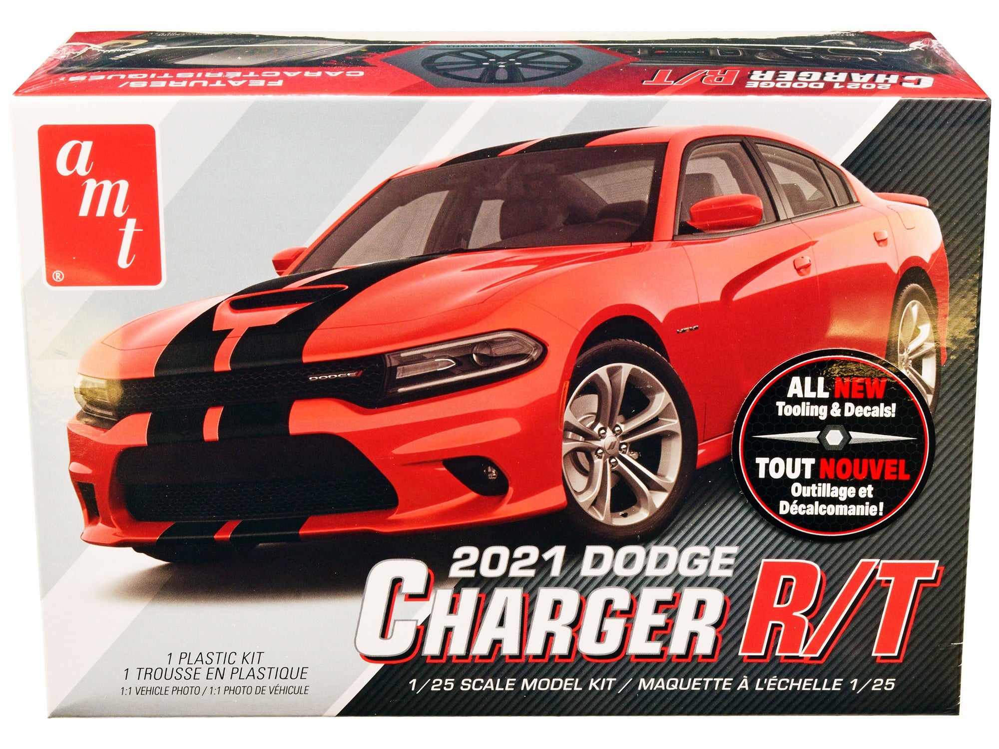 Skill 2 Model Kit 2021 Dodge Charger R/T 1/25 Scale Model by AMT AMT