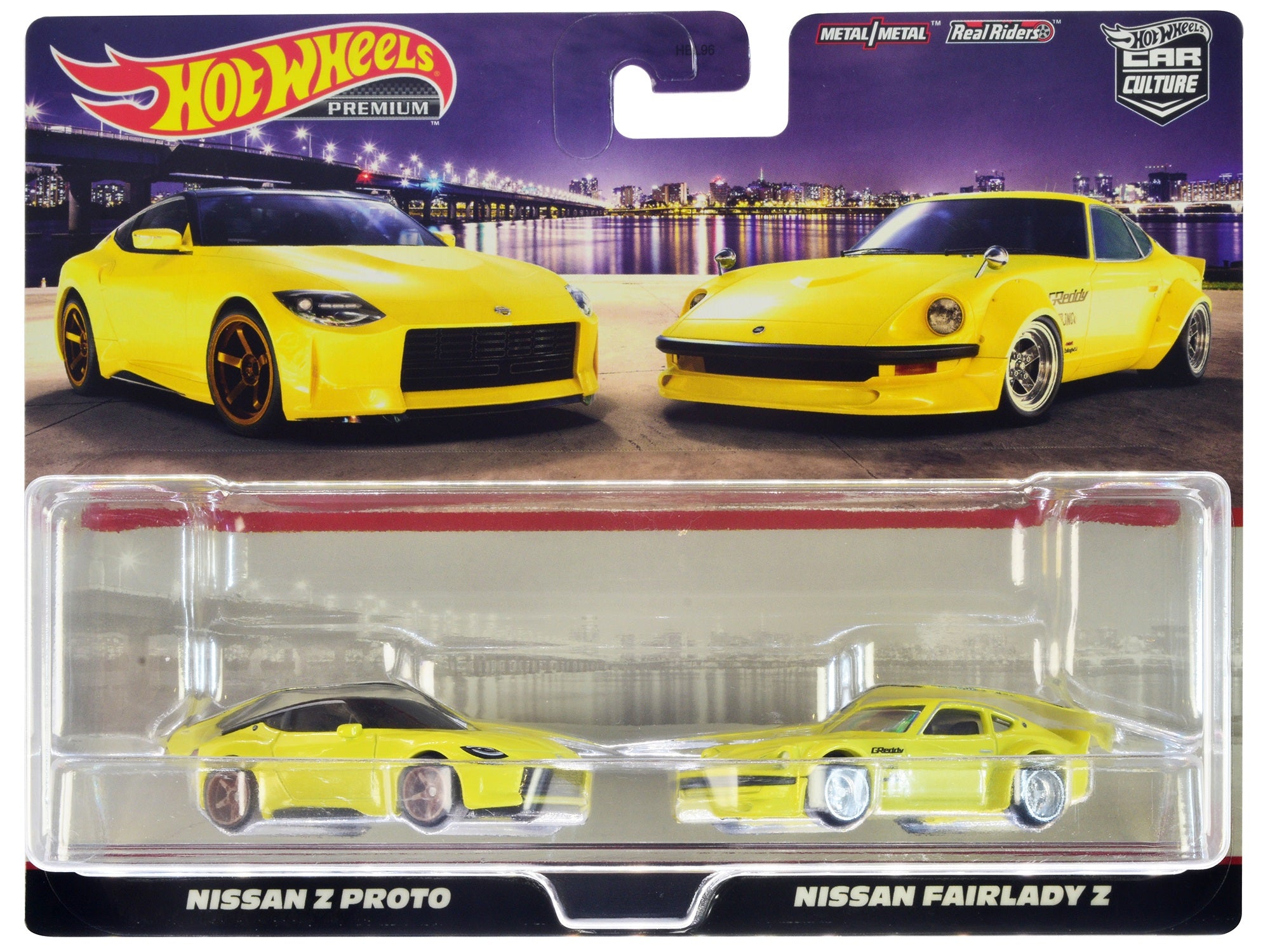 Nissan Z Proto Yellow with Black Top and Nissan Fairlady Z Yellow "Car Culture" Set of 2 Cars Diecast Model Cars by Hot Wheels Hotwheels