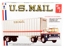 Load image into Gallery viewer, Skill 3 Model Kit Ford C900 Truck Tractor with Trailer &quot;U.S. Mail&quot; 1/25 Scale Model by AMT AMT
