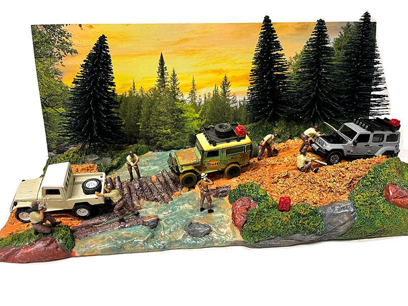 "Overland Off-Road" Diorama with Forest Background for 1/64 Scale Models by American Diorama American Diorama