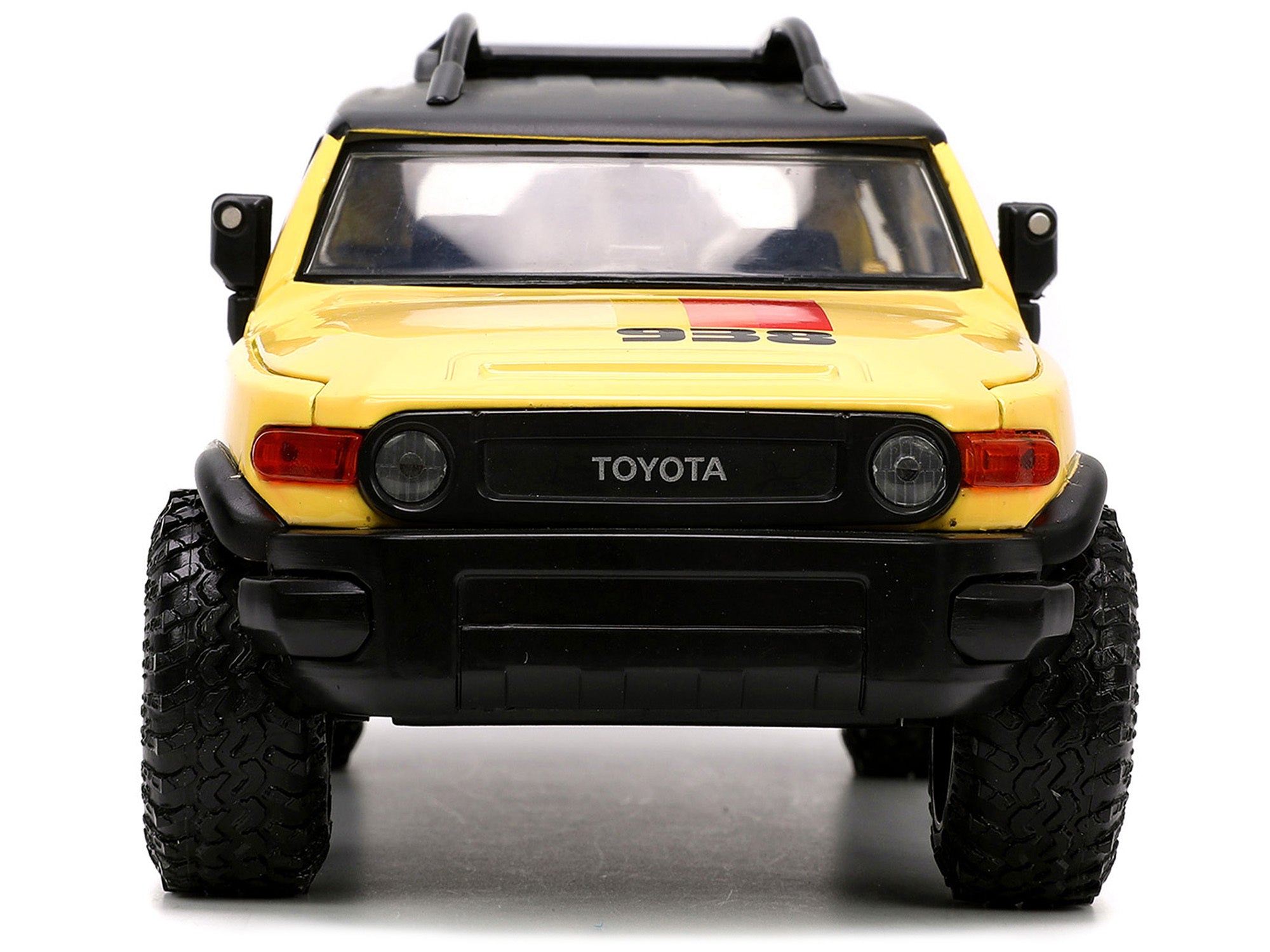 Toyota FJ Cruiser #938 Cream with Matt Black Top with Roof Rack and Stripes "KC Hilites" with Extra Wheels "Just Trucks" Series 1/24 Diecast Model Car by Jada Jada