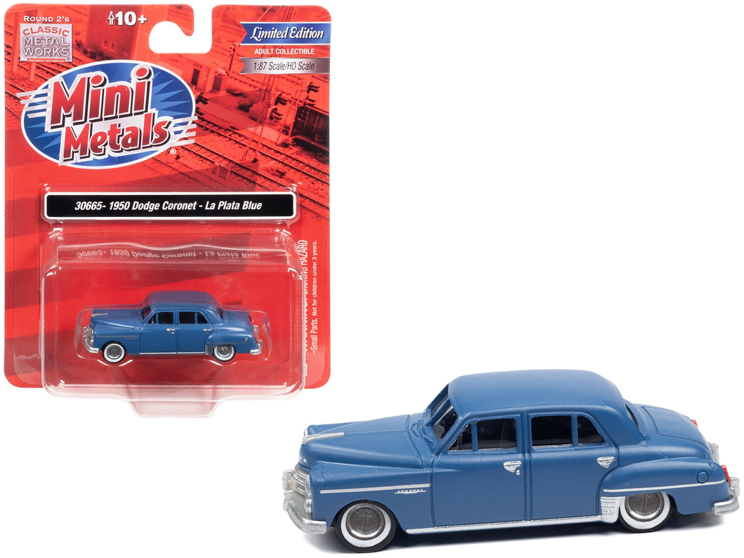 1950 Dodge Coronet La Plata Blue 1/87 (HO) Scale Model Car by Classic Metal Works Classic Metal Works