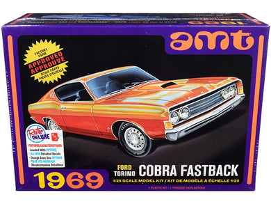 Skill 2 Model Kit 1969 Ford Torino Cobra Fastback 3-in-1 Kit 1/25 Scale Model by AMT AMT