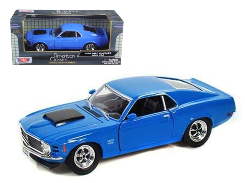 1970 Ford Mustang Boss 429 Blue 1/24 Diecast Model Car by Motormax Motormax