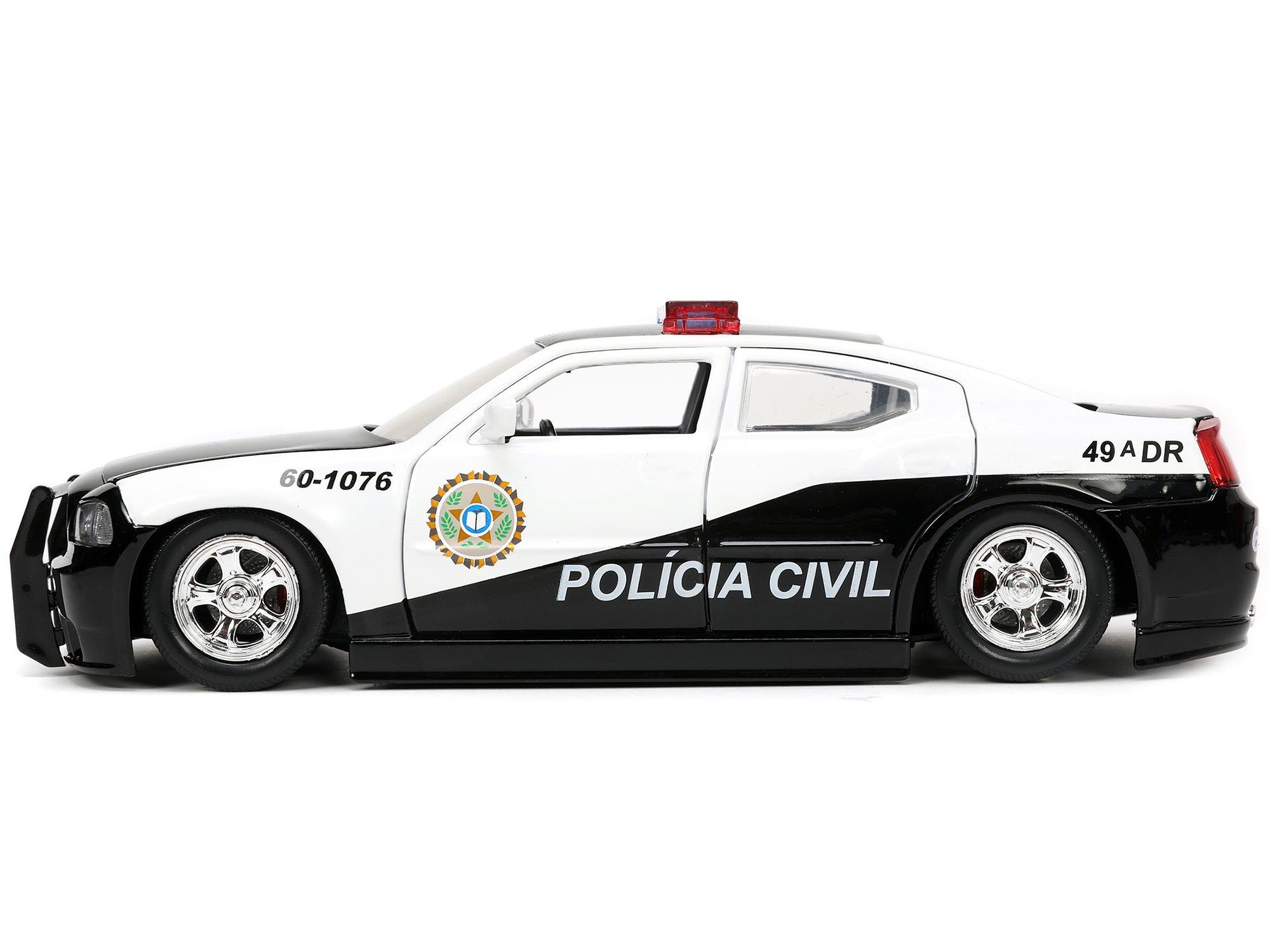 2006 Dodge Charger Police Black and White "Policia Civil" "Fast & Furious" Series 1/24 Diecast Model Car by Jada Jada