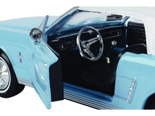 Load image into Gallery viewer, 1964 1/2 Ford Mustang Light Blue with White Top James Bond 007 &quot;Thunderball&quot; (1965) Movie &quot;James Bond Collection&quot; Series 1/24 Diecast Model Car by Motormax Motormax
