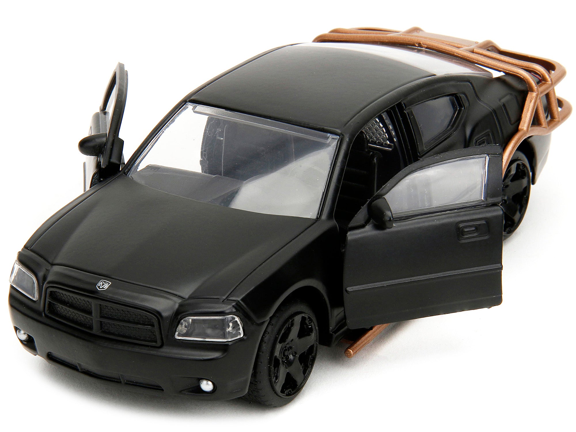 2006 Dodge Charger Matt Black with Outer Cage "Fast & Furious" Series 1/32 Diecast Model Car by Jada Jada