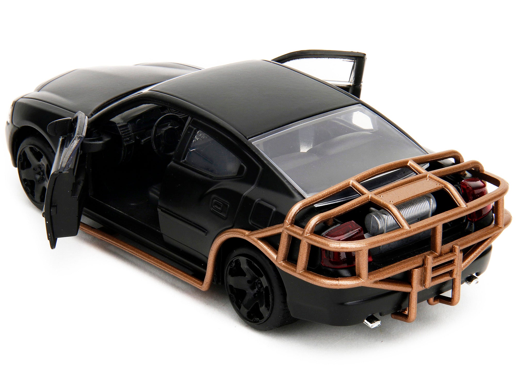 2006 Dodge Charger Matt Black with Outer Cage "Fast & Furious" Series 1/32 Diecast Model Car by Jada Jada