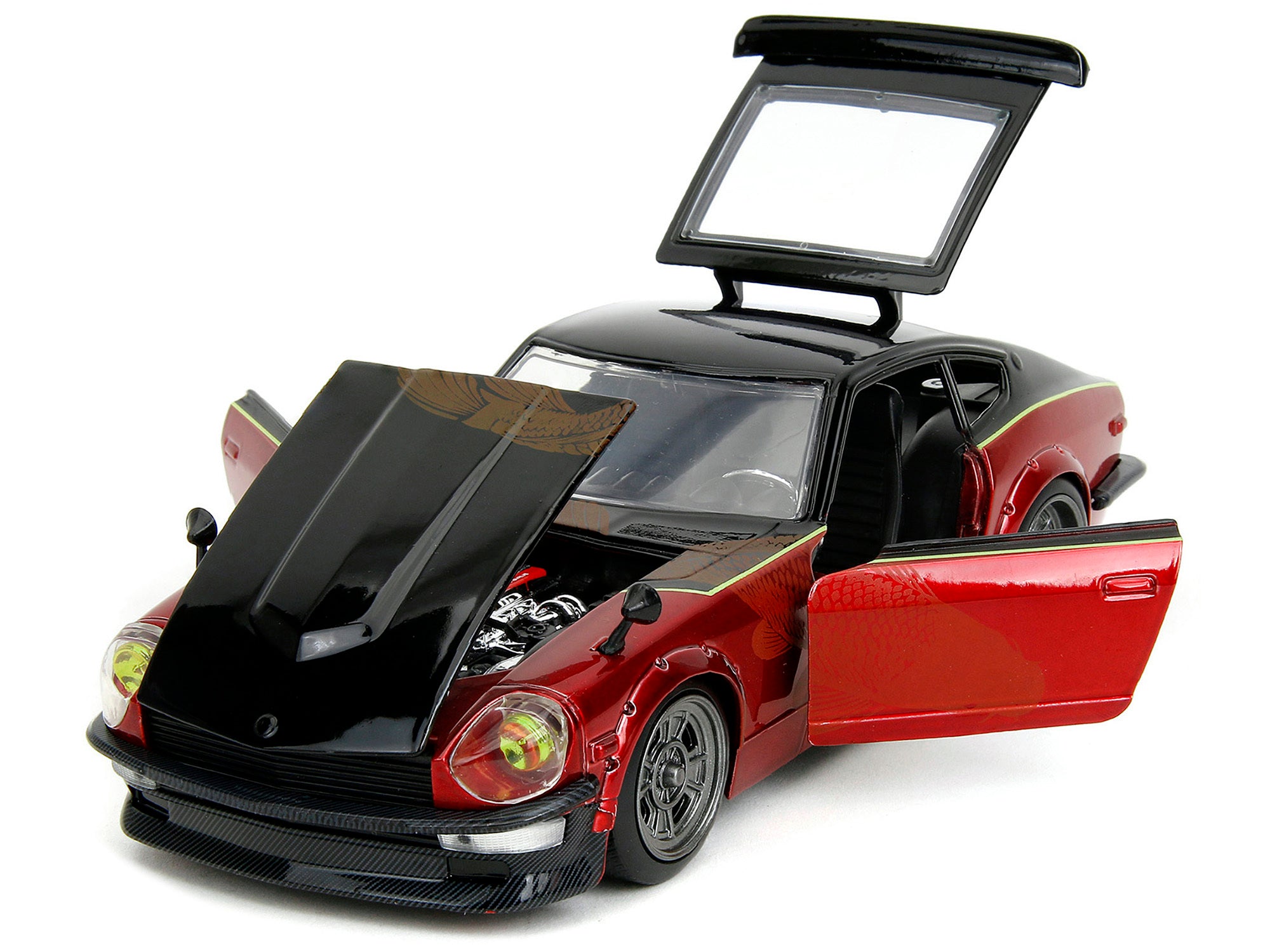 1972 Datsun 240Z Black and Red Metallic with Graphics "Fast X" (2023) Movie "Fast & Furious" Series 1/24 Diecast Model Car by Jada Jada