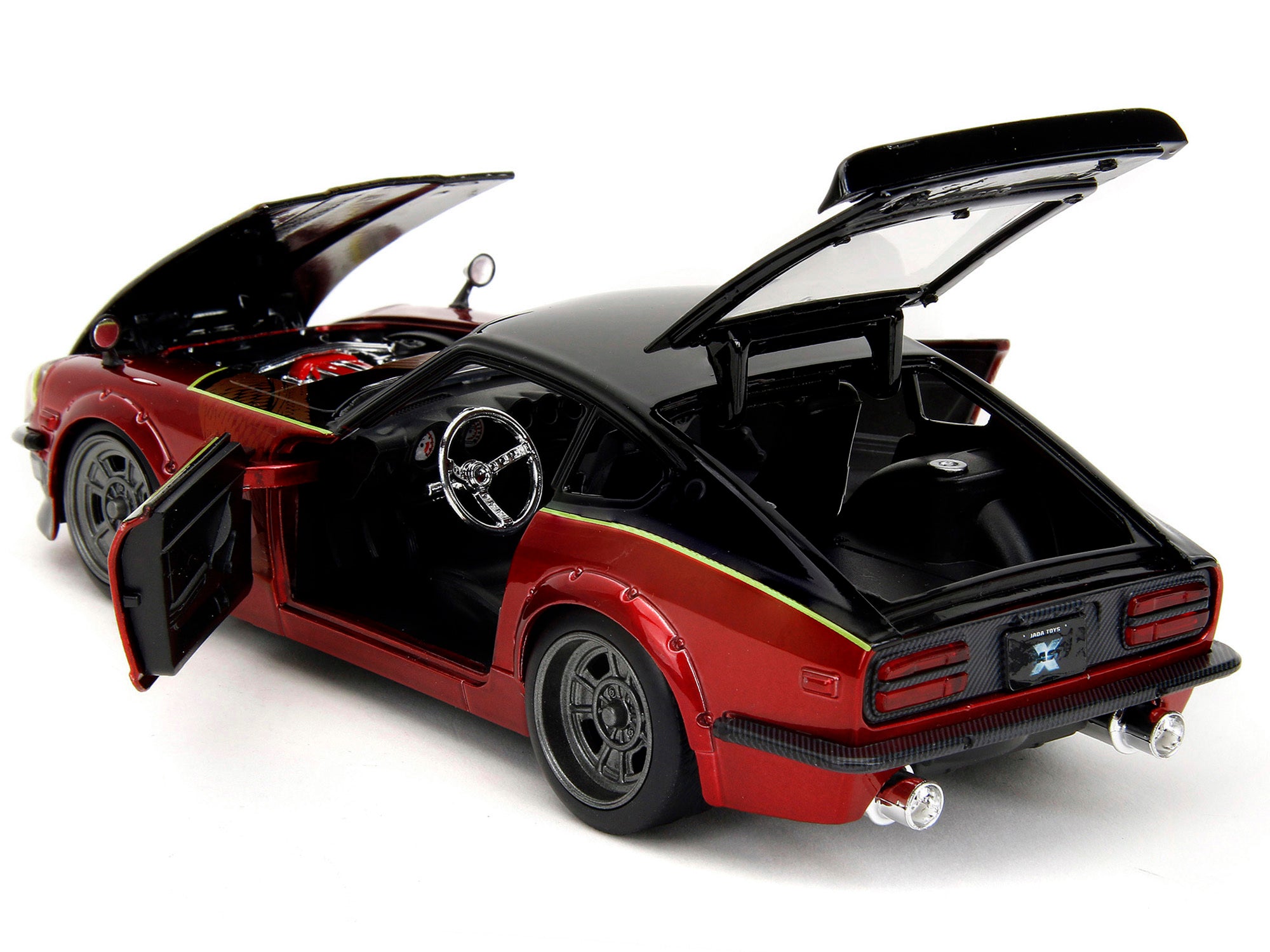 1972 Datsun 240Z Black and Red Metallic with Graphics "Fast X" (2023) Movie "Fast & Furious" Series 1/24 Diecast Model Car by Jada Jada