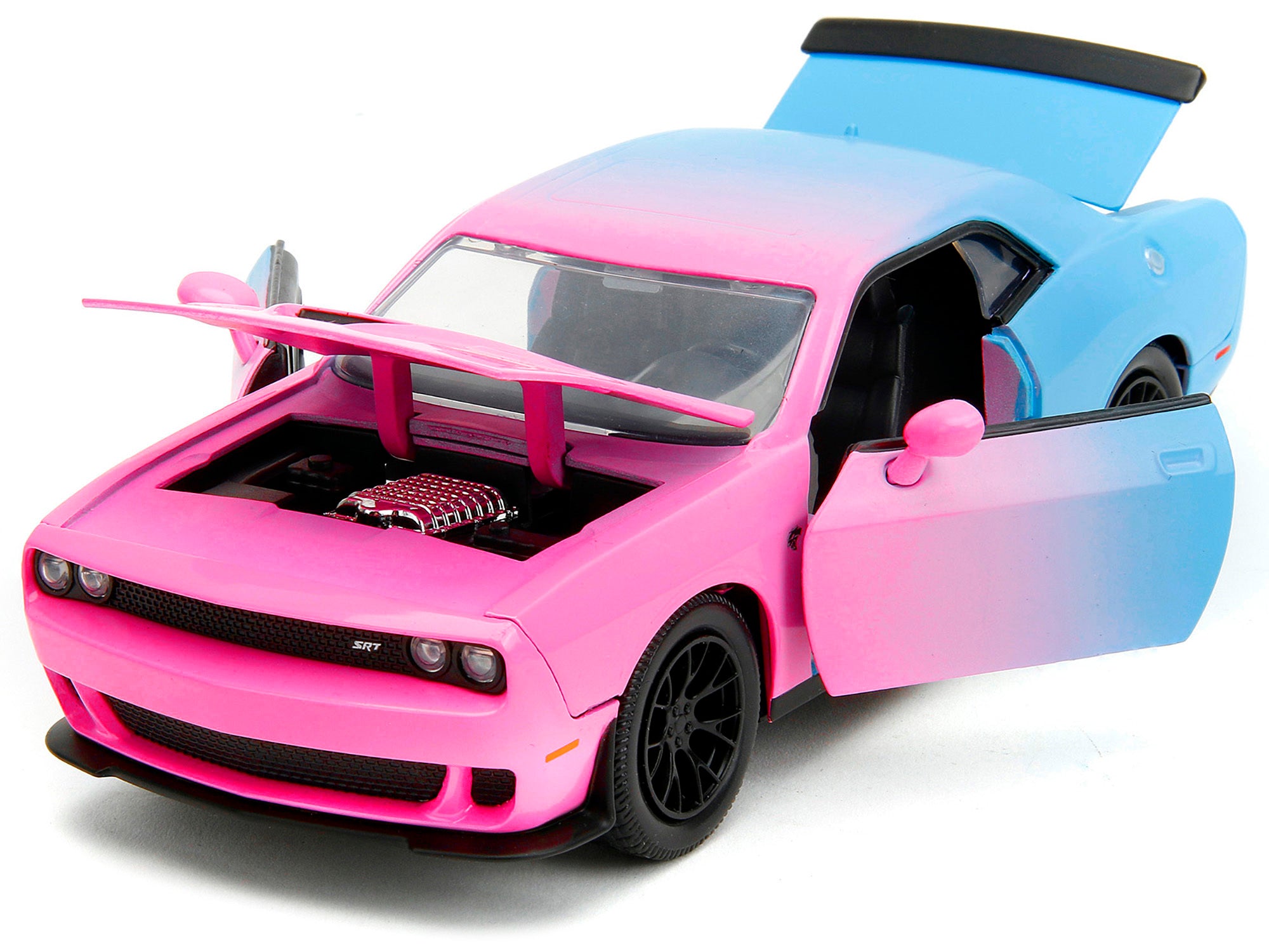 2015 Dodge Challenger SRT Hellcat Pink and Blue "Pink Slips" Series 1/24 Diecast Model Car by Jada Jada