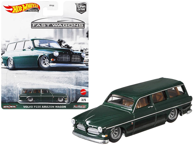 Volvo P220 Amazon Wagon Dark Green "Fast Wagons" Series Diecast Model Car by Hot Wheels Hotwheels