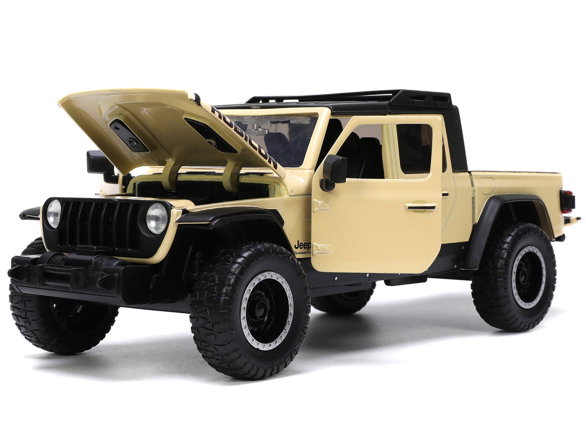 2020 Jeep Gladiator Rubicon Pickup Truck Cream with Roof Rack with Extra Wheels "Just Trucks" Series 1/24 Diecast Model Car by Jada Jada