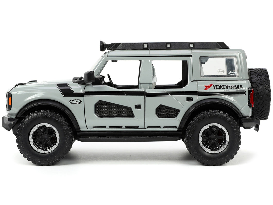 2021 Ford Bronco Gray with Black Stripes with Roof Rack 