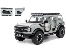 Load image into Gallery viewer, 2021 Ford Bronco Gray with Black Stripes with Roof Rack &quot;Own the Night&quot; &quot;Just Trucks&quot; Series 1/24 Diecast Model Car by Jada Jada
