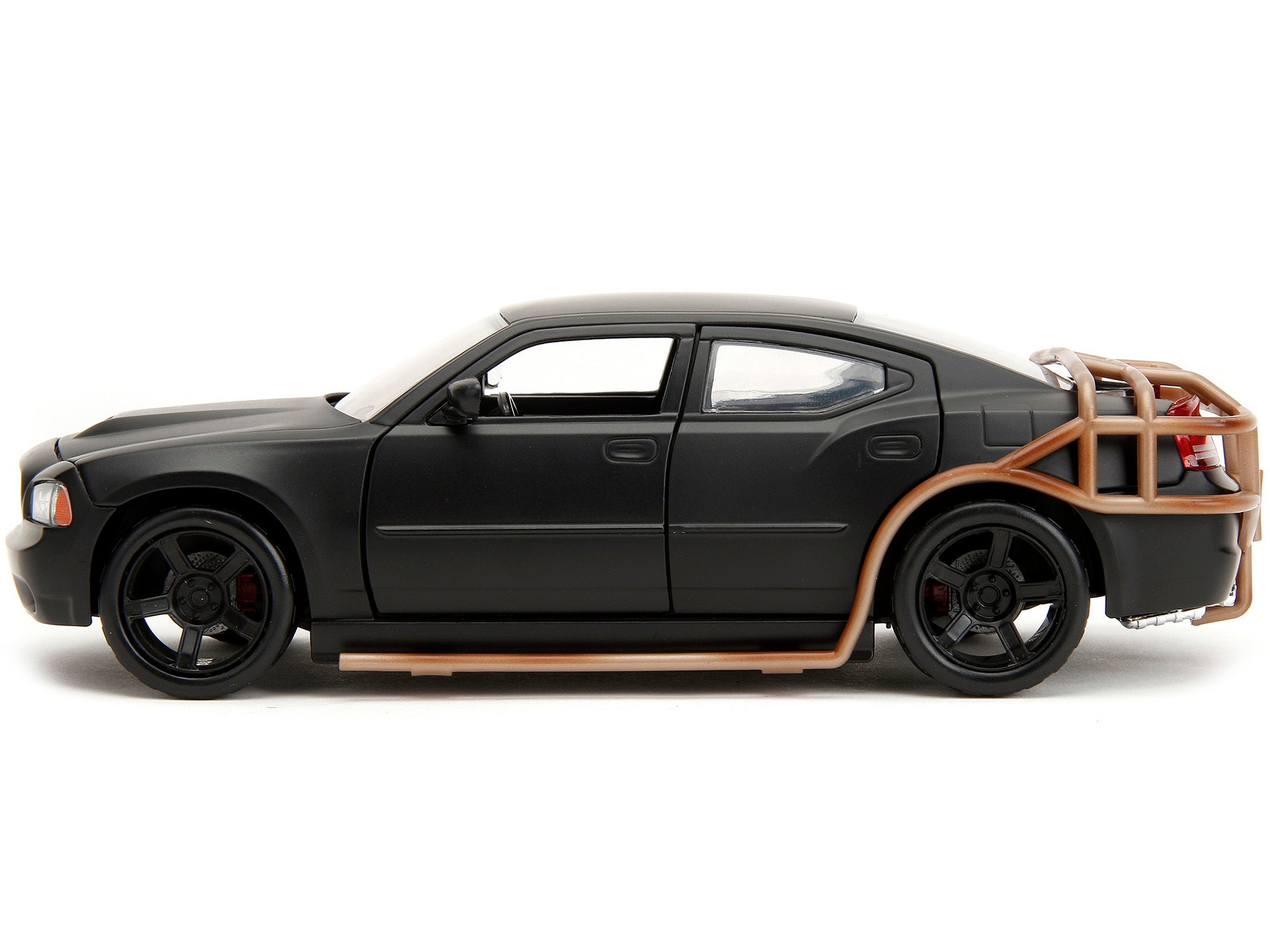 2006 Dodge Charger Matt Black with Outer Cage "Fast & Furious" Movie 1/24 Diecast Model Car by Jada Jada