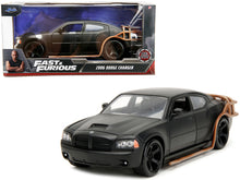 Load image into Gallery viewer, 2006 Dodge Charger Matt Black with Outer Cage &quot;Fast &amp; Furious&quot; Movie 1/24 Diecast Model Car by Jada Jada
