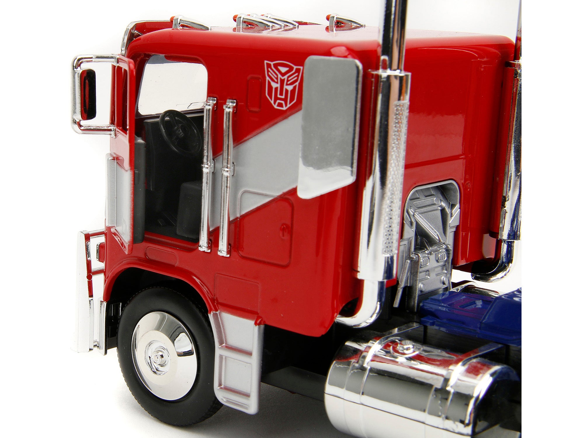 Optimus Prime Tractor Truck Red and Blue with Silver Stripes "Transformers: Rise of the Beasts" (2023) Movie "Hollywood Rides" Series Diecast Model Car by Jada Jada