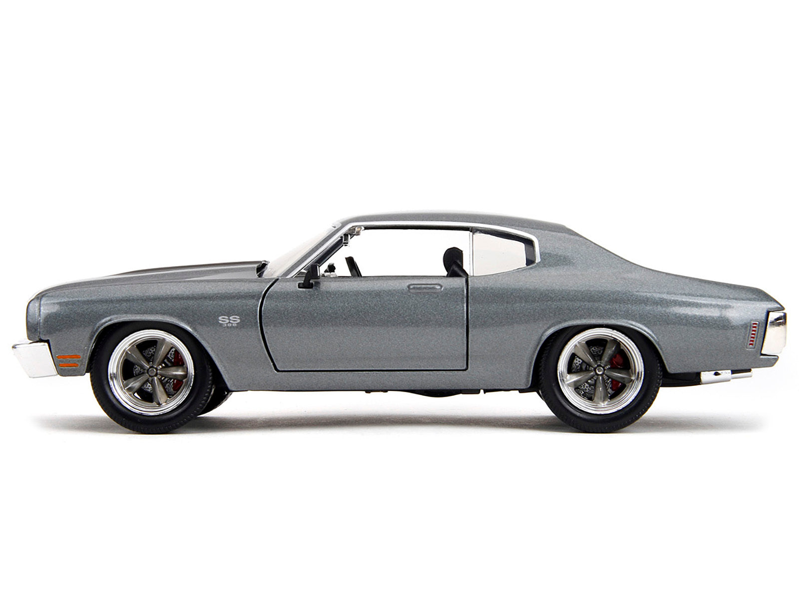 1970 Chevrolet Chevelle SS Gray Metallic with Black Stripes "Fast & Furious" (2009) Movie "Fast & Furious" Series 1/24 Diecast Model Car by Jada Jada