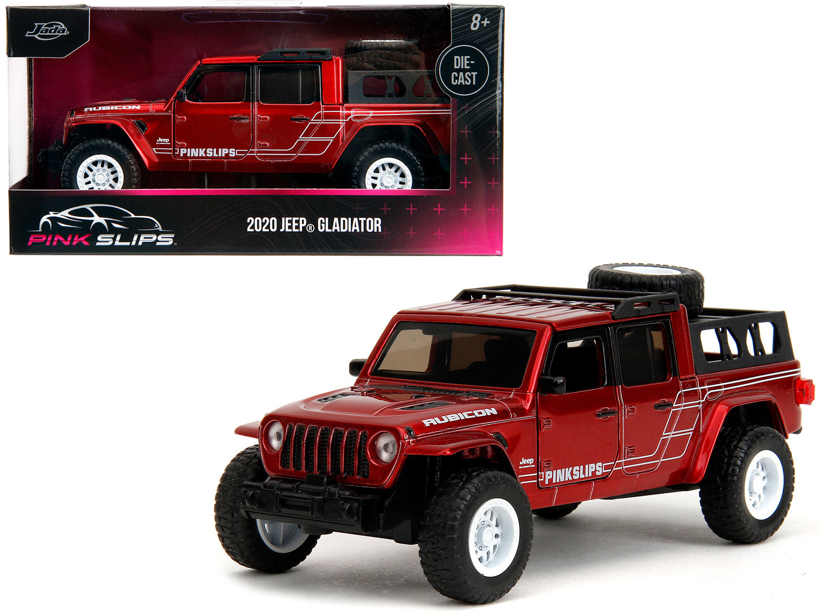 2020 Jeep Gladiator Pickup Truck Candy Red "Pink Slips" Series 1/32 Diecast Model Car by Jada Jada