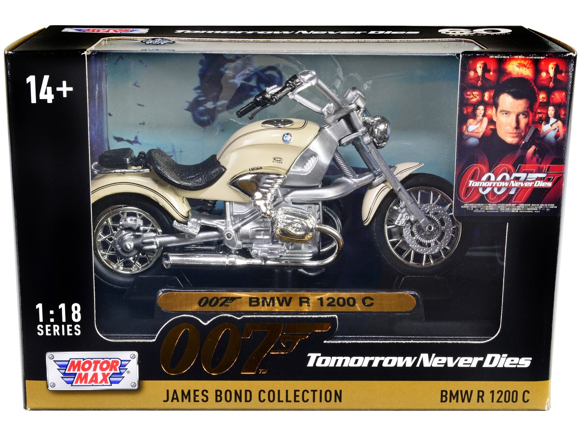 BMW R 1200 C Motorcycle Cream James Bond 007 "Tomorrow Never Dies" (1997) Movie "James Bond Collection" Series 1/18 Diecast Model Car by Motormax Motormax