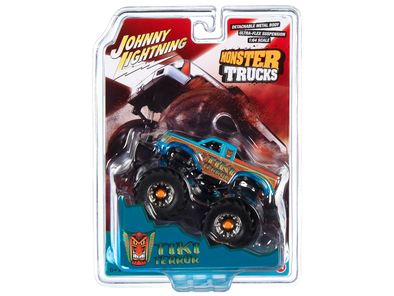 "Tiki Terror" Monster Truck "Who do Voo Doo?" with Black Wheels "Monster Trucks" Series 1/64 Diecast Model by Johnny Lightning Johnny Lightning