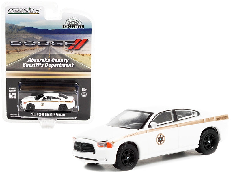 2011 Dodge Charger Pursuit White "Absaroka County Sheriff's Department" "Hobby Exclusive" 1/64 Diecast Model Car by Greenlight Greenlight