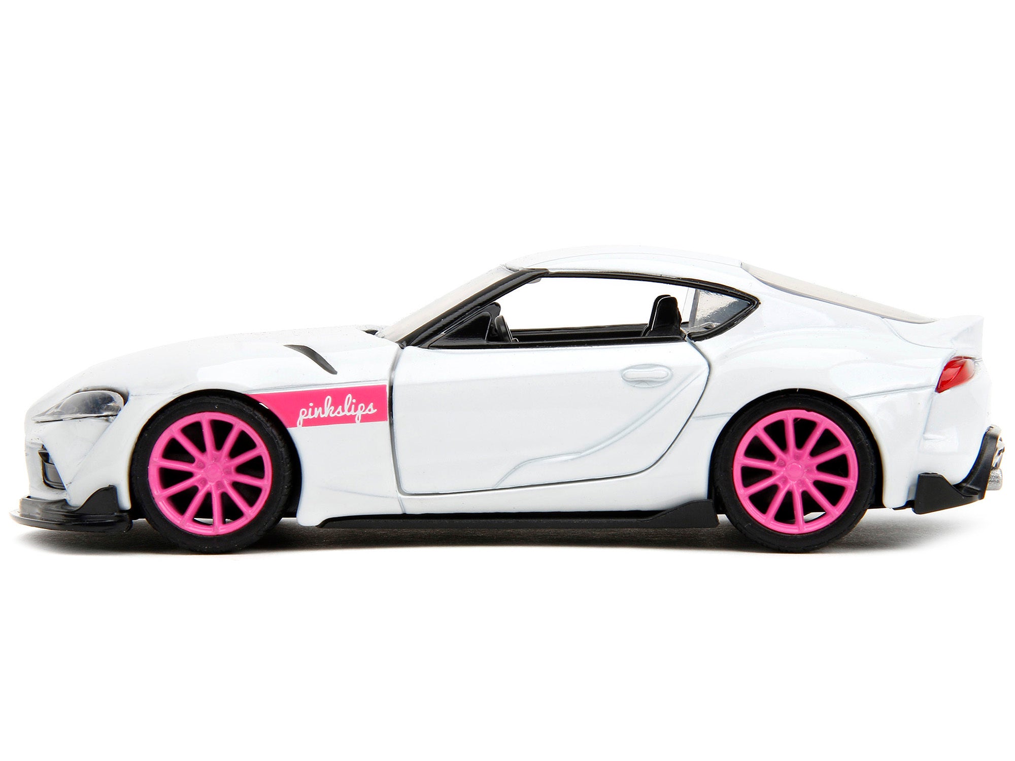 2020 Toyota Supra White Metallic with Pink Wheels "Pink Slips" Series 1/32 Diecast Model Car by Jada Jada