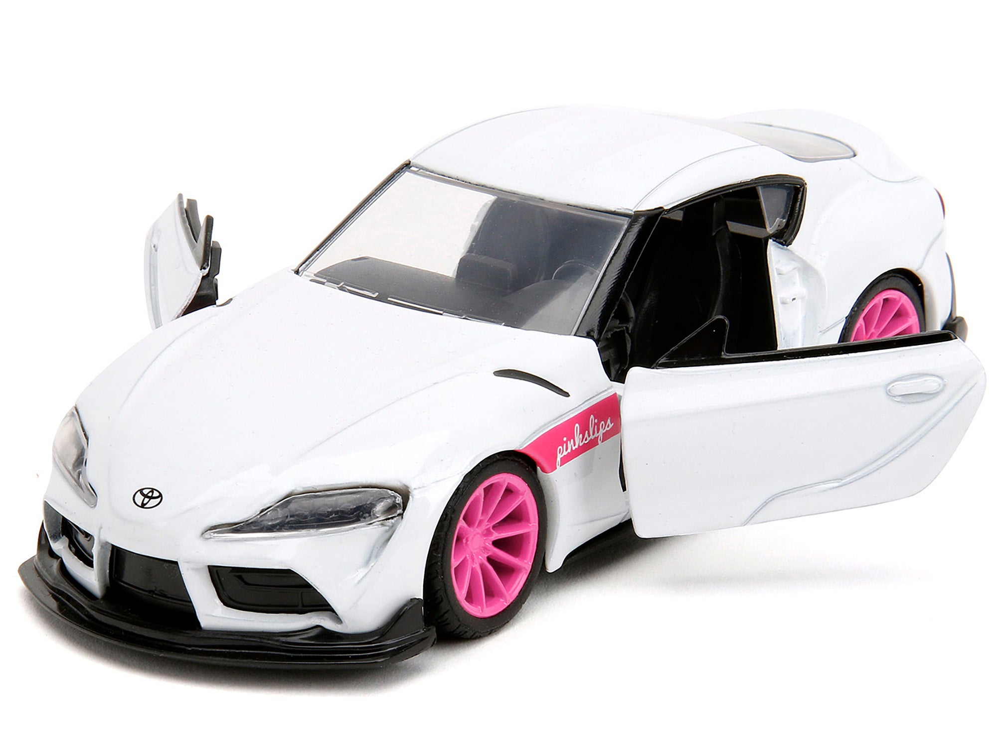 2020 Toyota Supra White Metallic with Pink Wheels "Pink Slips" Series 1/32 Diecast Model Car by Jada Jada