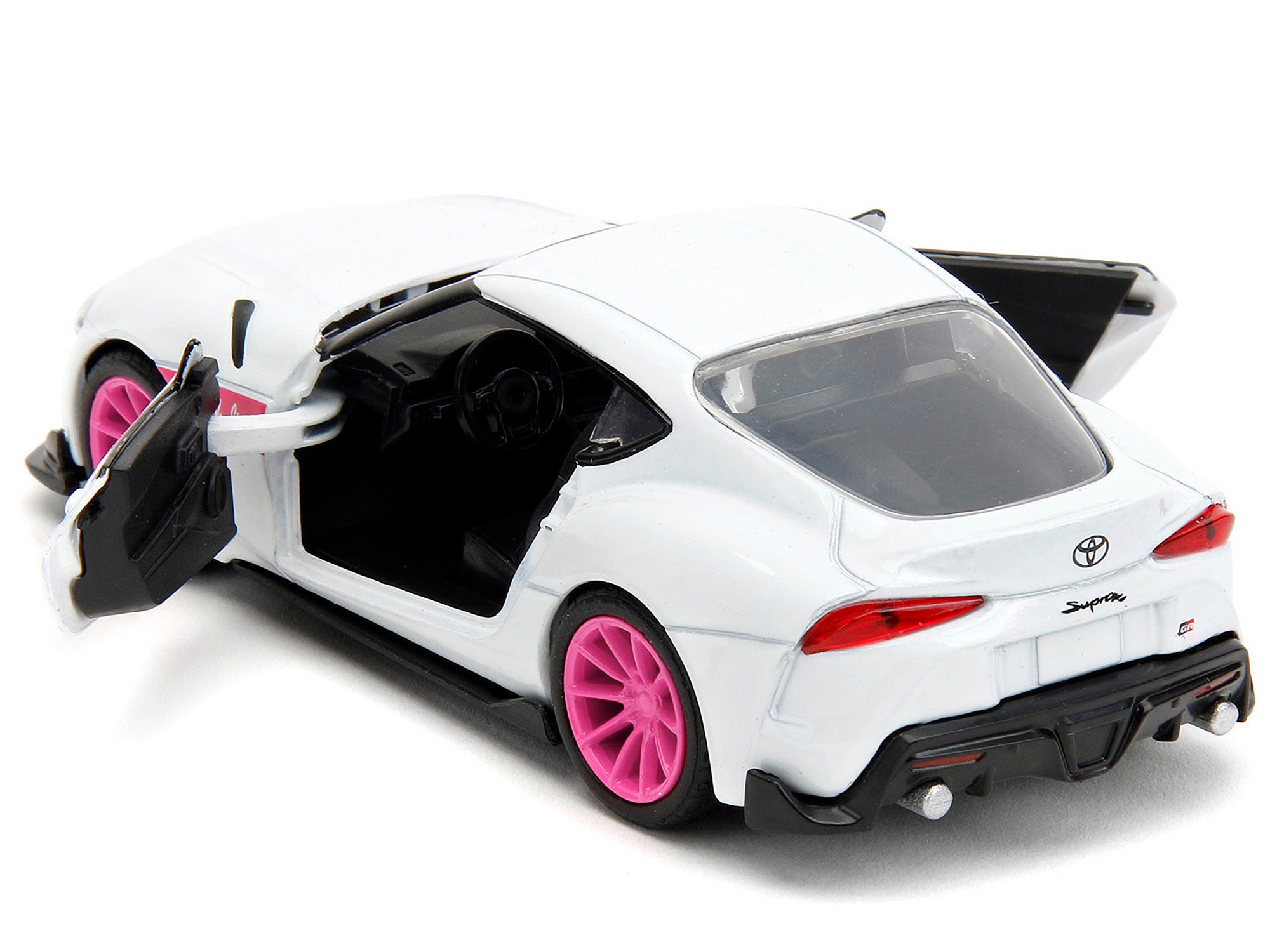 2020 Toyota Supra White Metallic with Pink Wheels "Pink Slips" Series 1/32 Diecast Model Car by Jada Jada