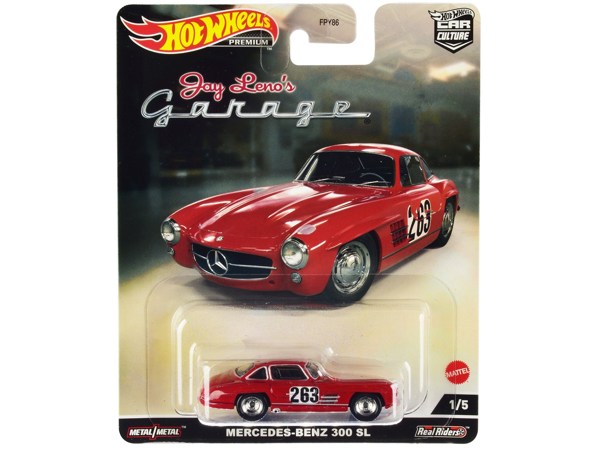 Mercedes-Benz 300 SL #263 Red (Weathered) "Jay Leno's Garage" Diecast Model Car by Hot Wheels Hotwheels