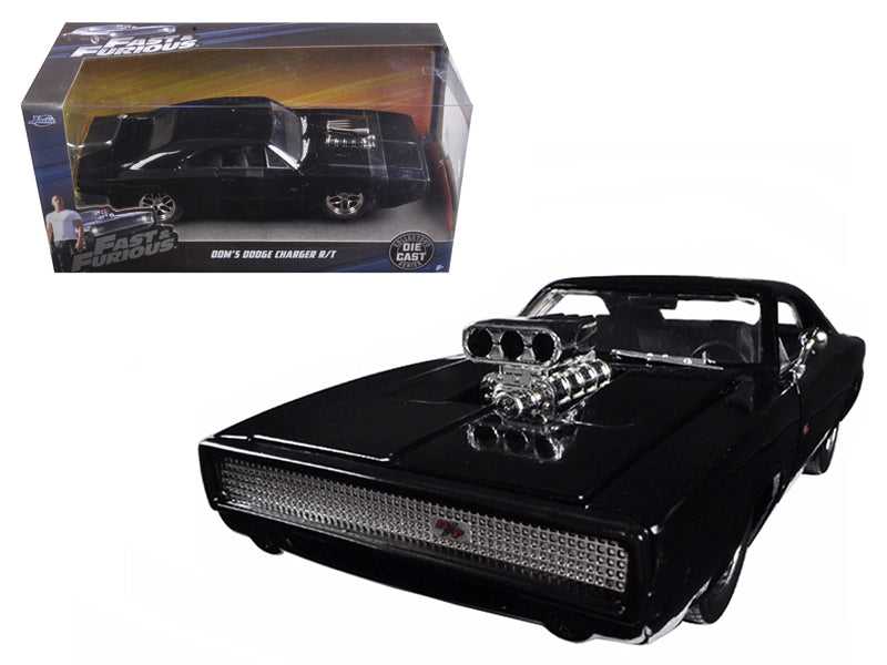 Dom's 1970 Dodge Charger R/T Black "Fast & Furious 7" (2015) Movie 1/24 Diecast Model Car by Jada Jada