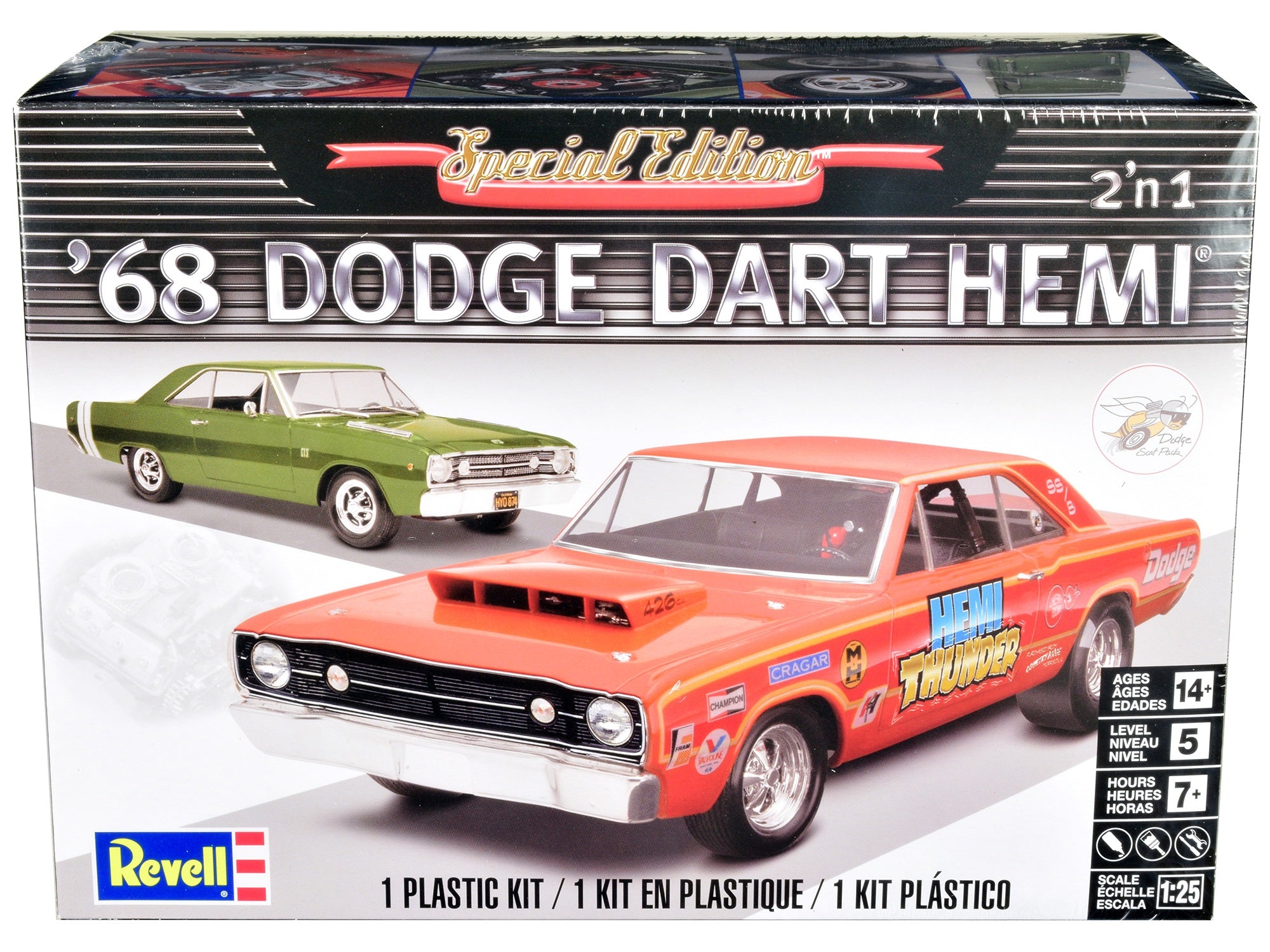 Level 5 Model Kit 1968 Dodge Dart HEMI 2-in-1 Kit 1/25 Scale Model by Revell Revell