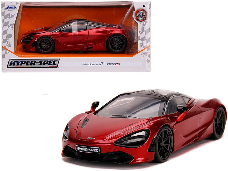 McLaren 720S RHD (Right Hand Drive) Candy Red with Black Top "Hyper-Spec" Series 1/24 Diecast Model Car by Jada Jada