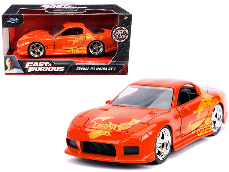 Orange Julius' Mazda RX-7 Orange Metallic with Graphics "Fast & Furious" Series 1/32 Diecast Model Car by Jada Jada