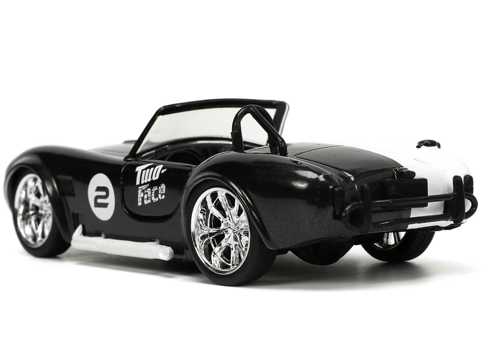 1965 Shelby Cobra 427 S/C #2 Black Metallic and White and Harvey Two-Face Diecast Figure "Batman" "Hollywood Rides" Series 1/32 Diecast Model Car by Jada Jada