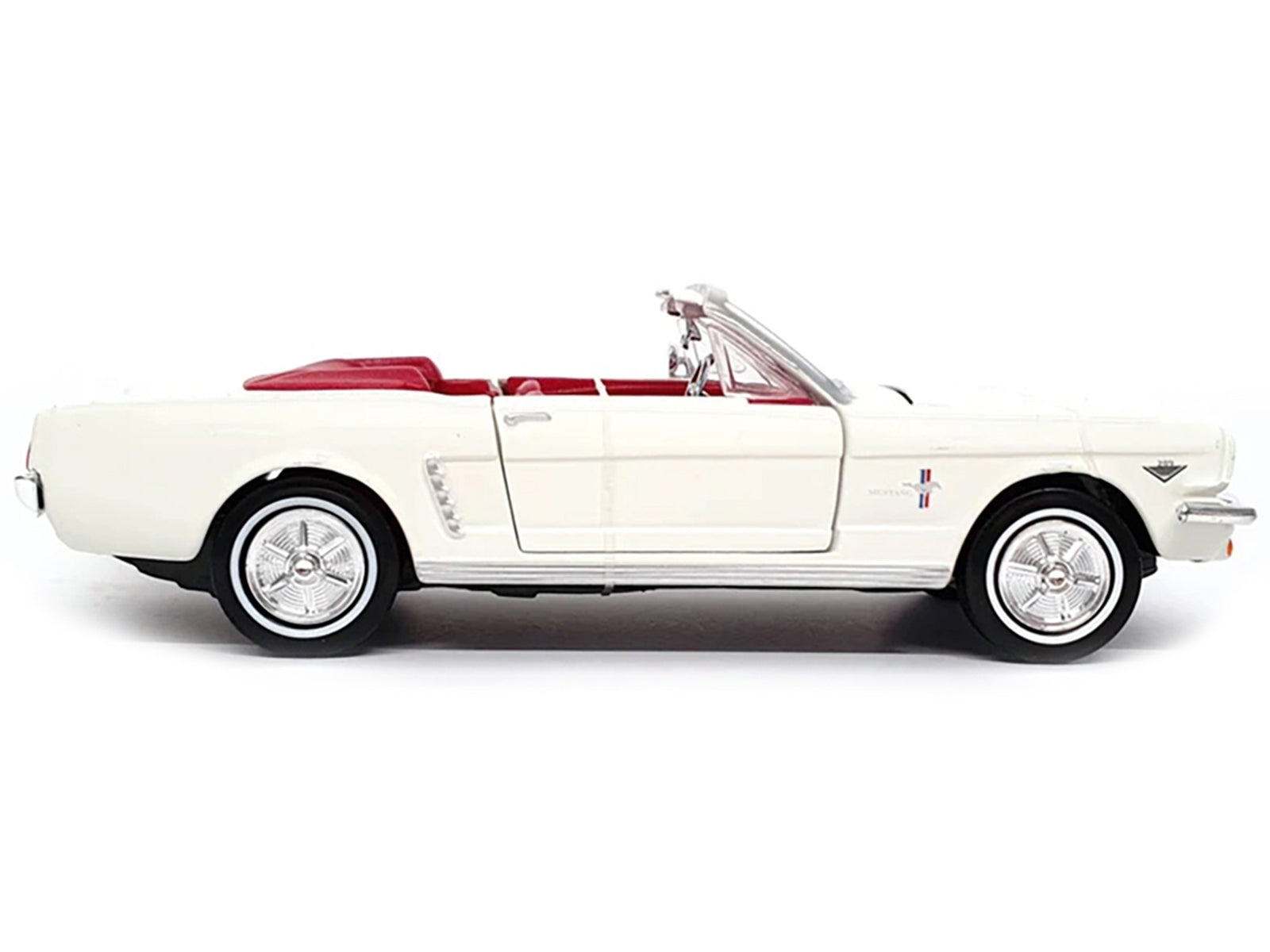 1964 1/2 Ford Mustang Convertible White with Red Interior James Bond 007 "Goldfinger" (1964) Movie "James Bond Collection" Series 1/24 Diecast Model Car by Motormax Motormax