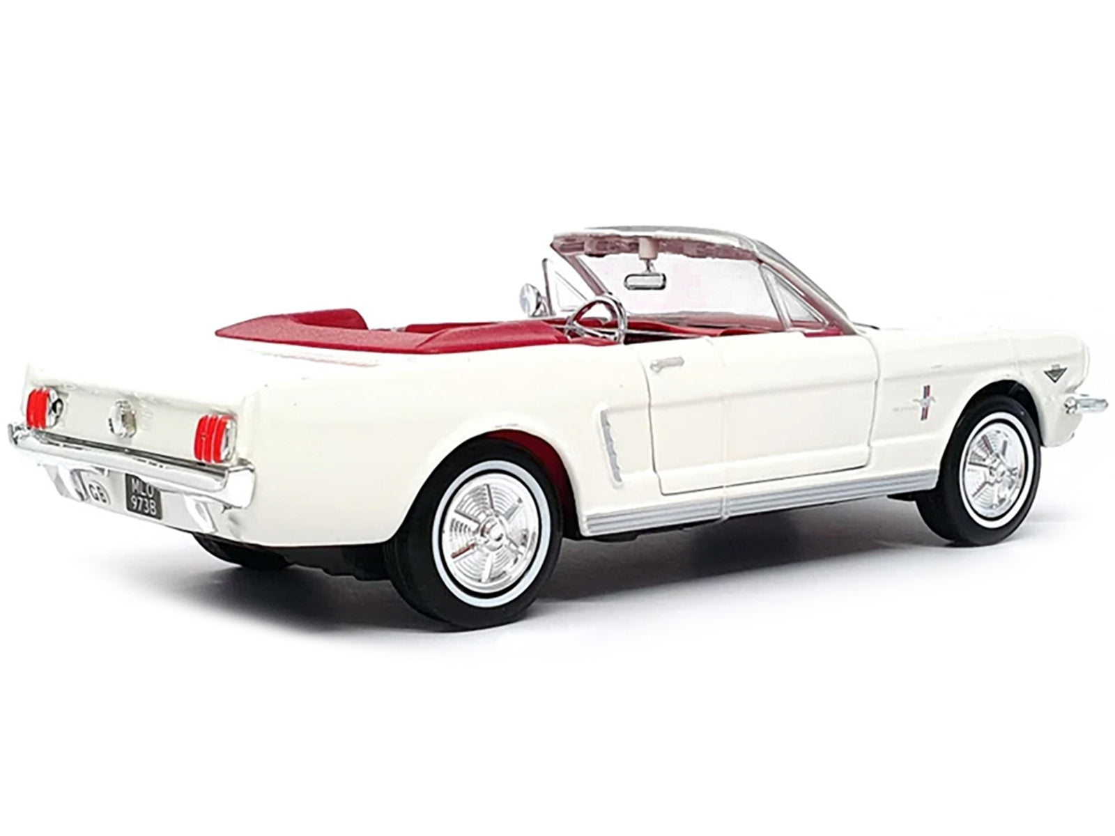 1964 1/2 Ford Mustang Convertible White with Red Interior James Bond 007 "Goldfinger" (1964) Movie "James Bond Collection" Series 1/24 Diecast Model Car by Motormax Motormax