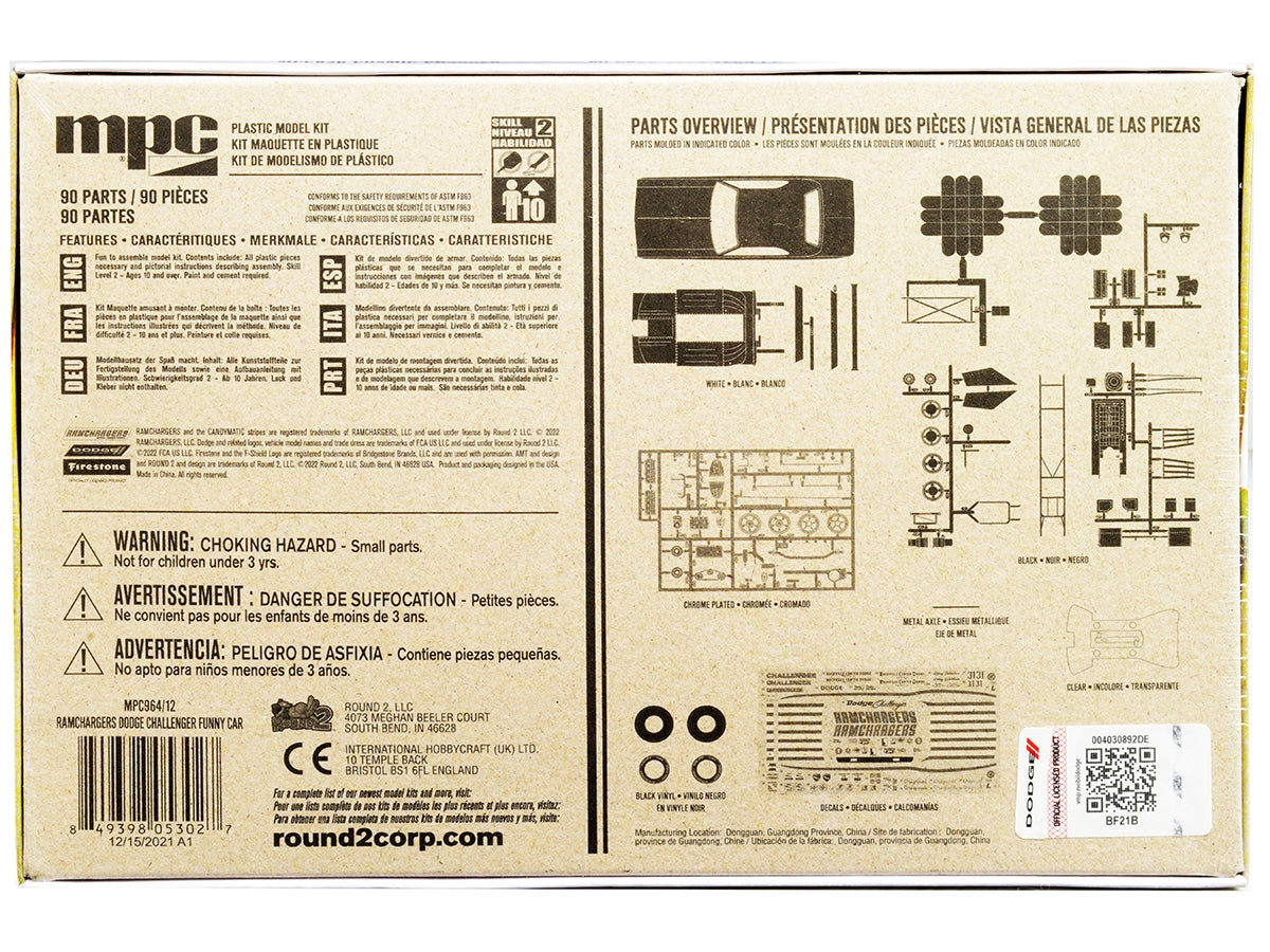 Skill 2 Model Kit Dodge Challenger Ramchargers Funny Car "Legends of the Quarter Mile" 1/25 Scale Model by MPC MPC
