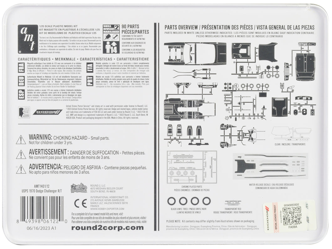 Skill 2 Model Kit 1970 Dodge Challenger R/T USPS (United States Postal Service) 