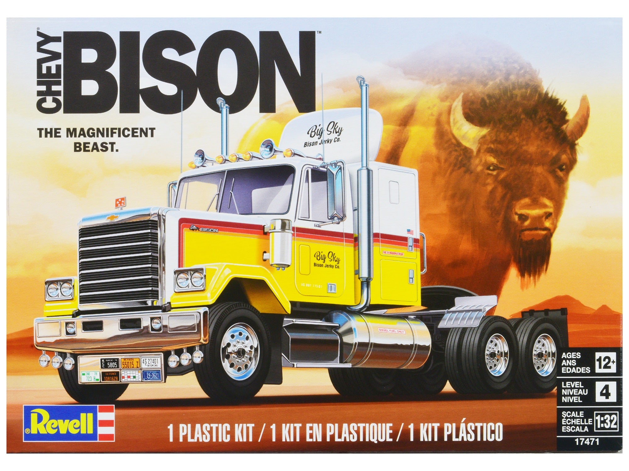 Level 4 Model Kit 1978 Chevrolet Bison Truck Tractor 1/32 Scale Model by Revell Revell