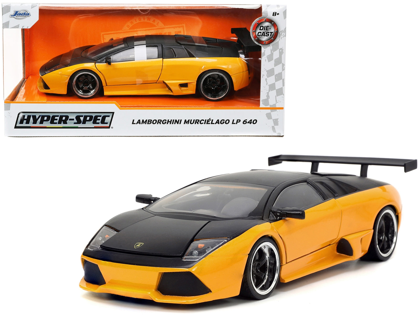 Lamborghini Murcielago LP 640 Yellow Metallic and Matt Black "Hyper-Spec" Series 1/24 Diecast Model Car by Jada Jada