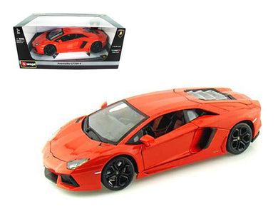 2012 Lamborghini Aventador LP700-4 Orange 1/18 Diecast Model Car by Bburago Bburago