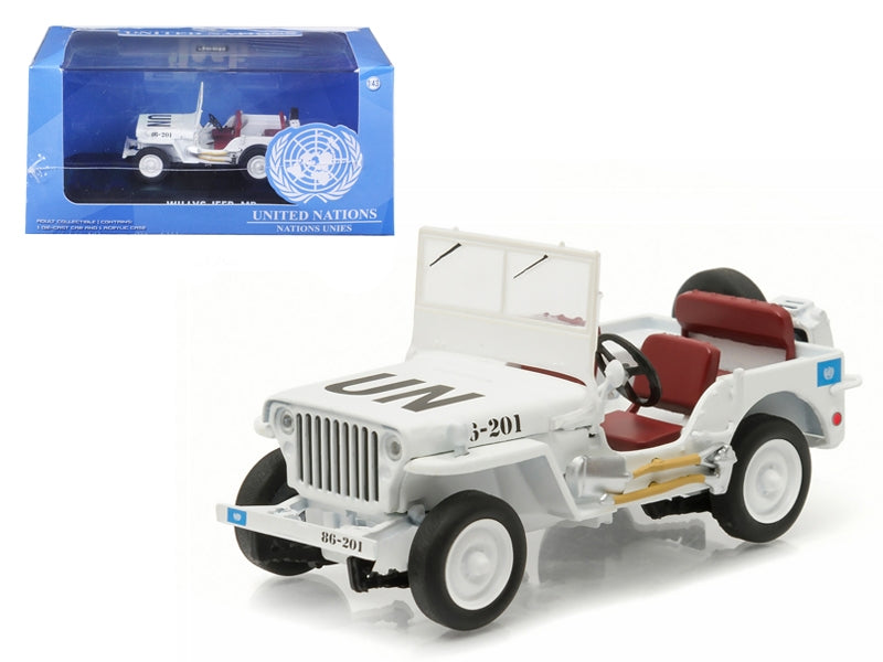 1944 Jeep Willys UN United Nations White 1/43 Diecast Model Car by Greenlight Greenlight