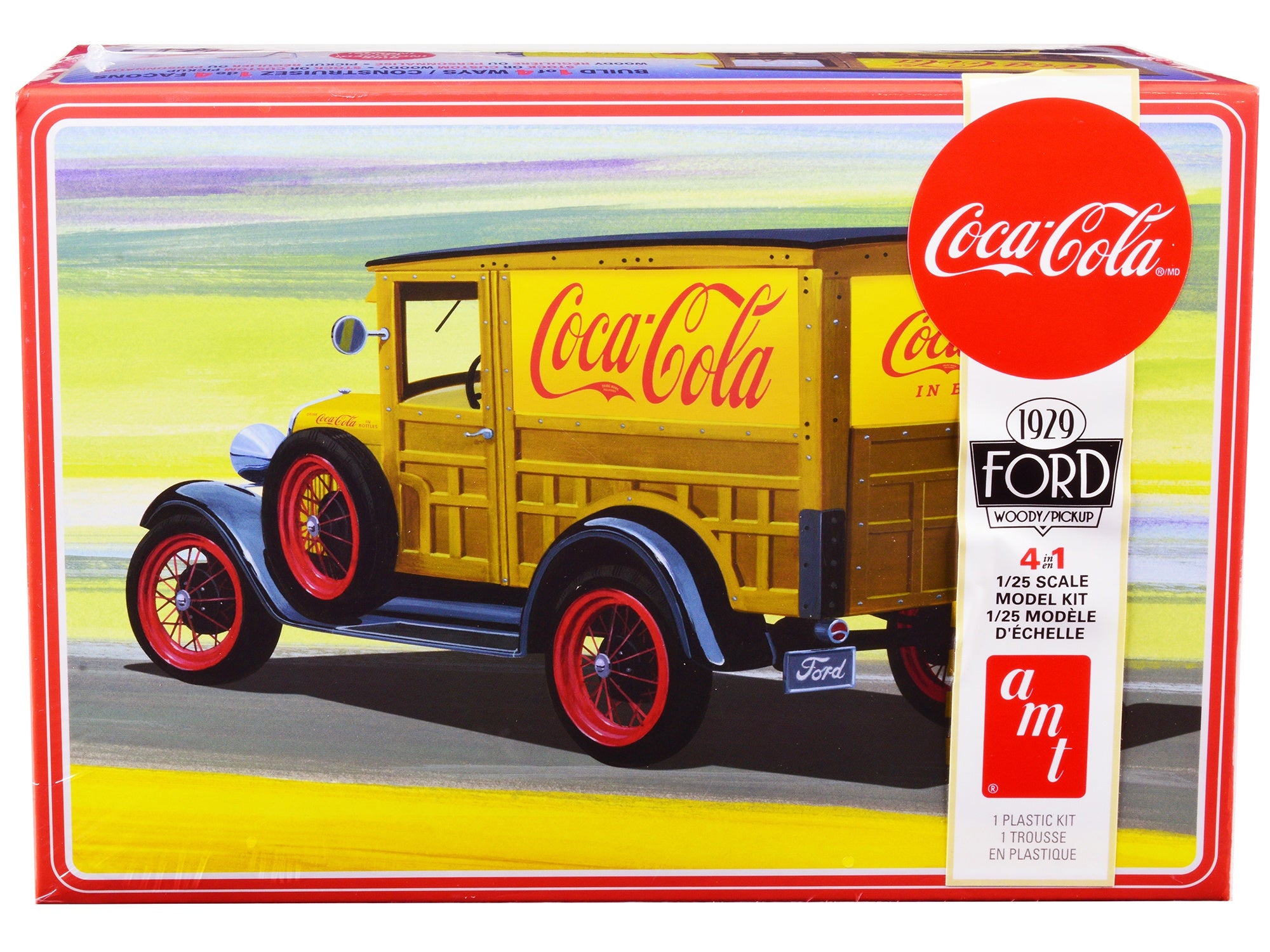 Skill 3 Model Kit 1929 Ford Woody/Pickup 4-in-1 Kit "Coca-Cola" 1/25 Scale Model Car by AMT AMT