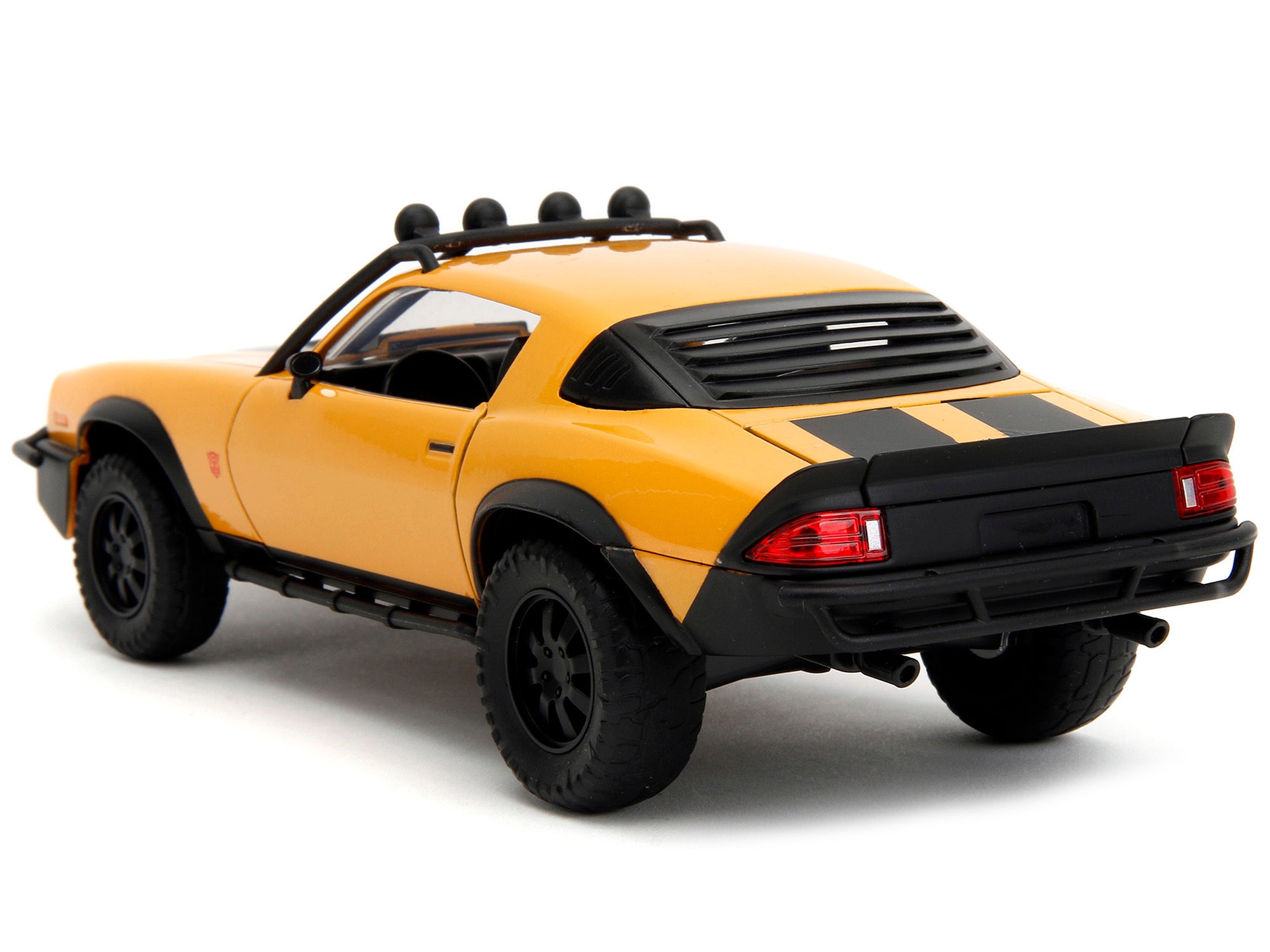 1977 Chevrolet Camaro Off-Road Version "Bumblebee" Yellow Metallic with Black Stripes and Transformers Logo Diecast Statue "Transformers: Rise of the Beasts" (2023) Movie "Hollywood Rides" Series 1/24 Diecast Model Car by Jada Jada